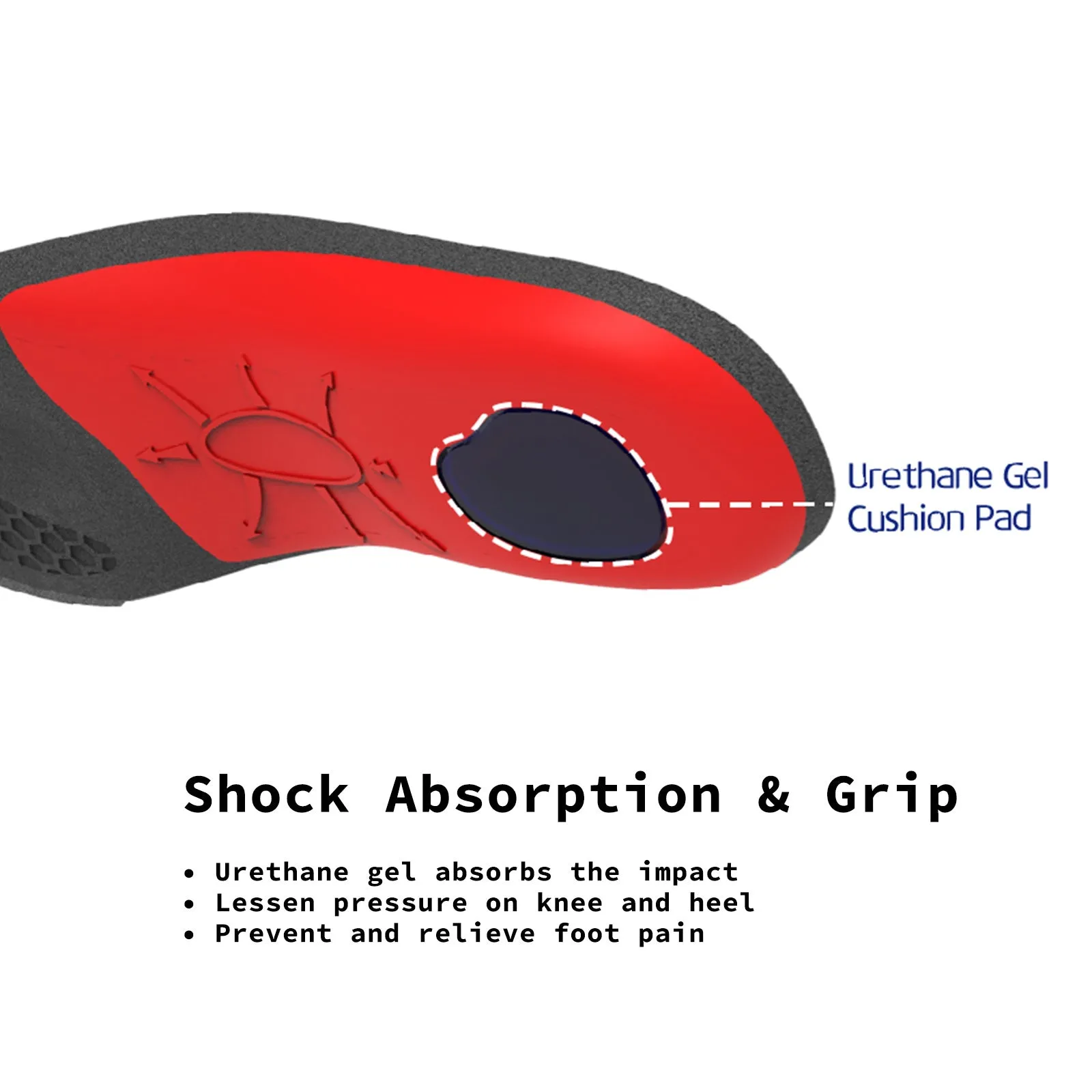 4X Shock Absorbing Arch Support Insoles, M Size - Bibal