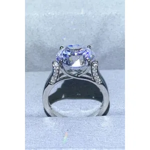 5 Carat Moissanite Platinum-Plated Ring