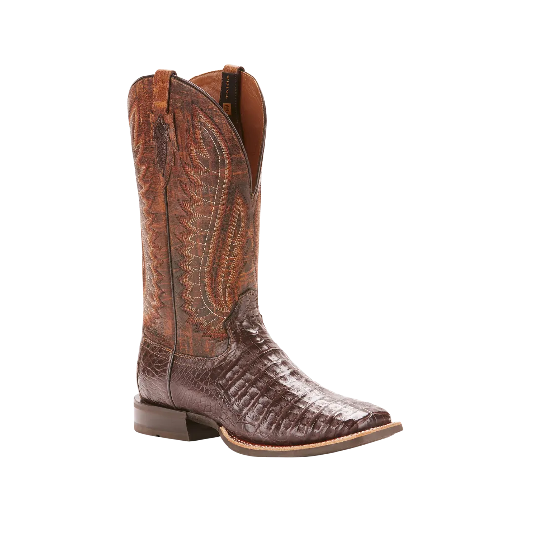 Ariat Men's Double Down Caiman Belly Wide Square Toe Boots