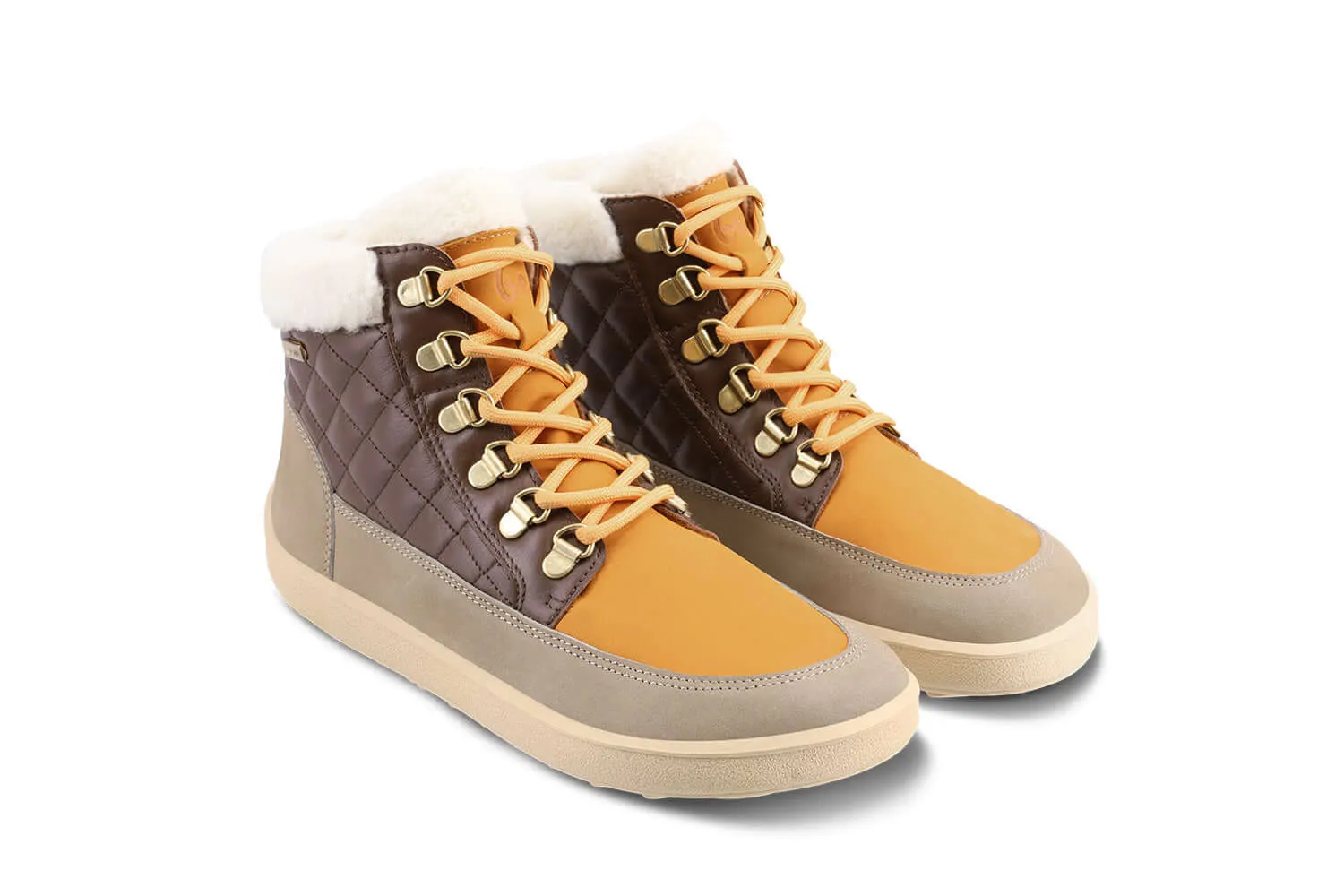 Barefoot Boots Be Lenka Olivia - Taupe, Dark Brown & Orange