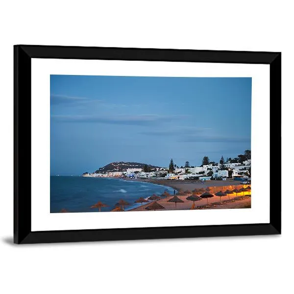 Beach In Gammarth Canvas Wall Art