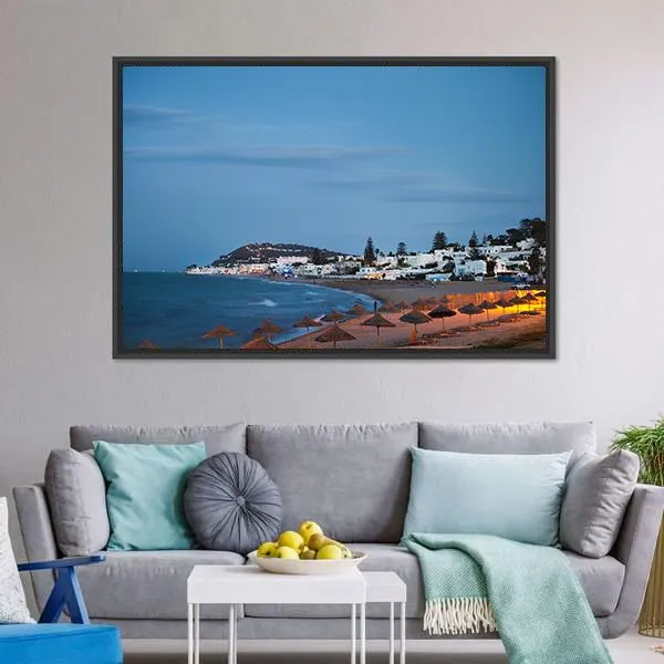 Beach In Gammarth Canvas Wall Art