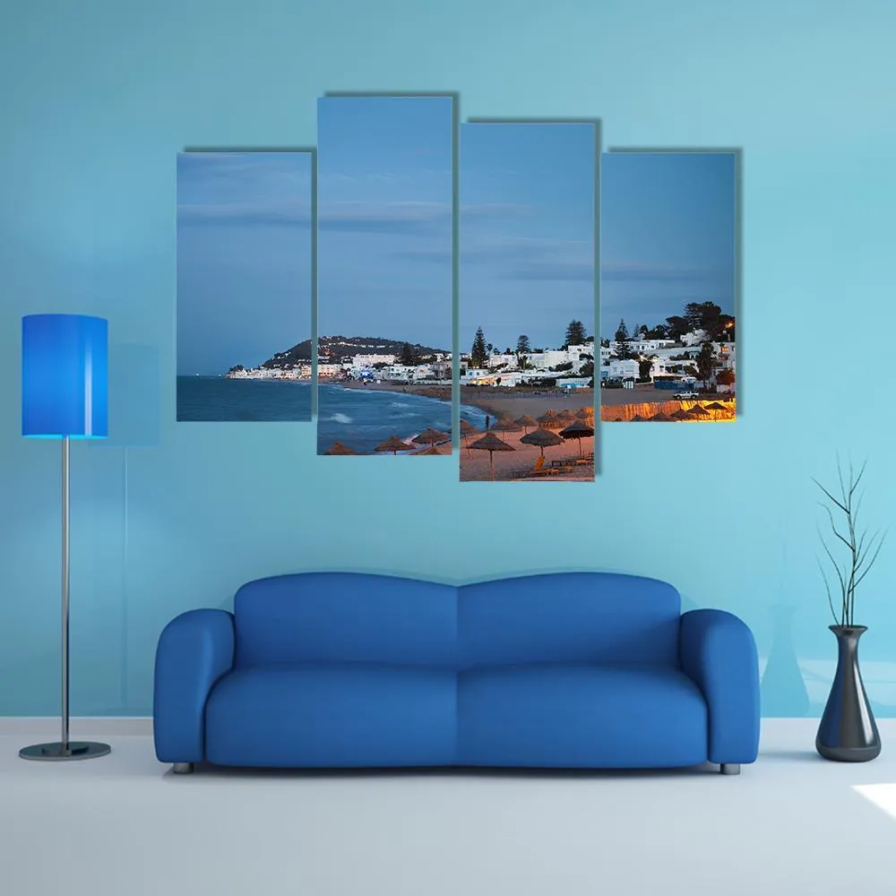 Beach In Gammarth Canvas Wall Art