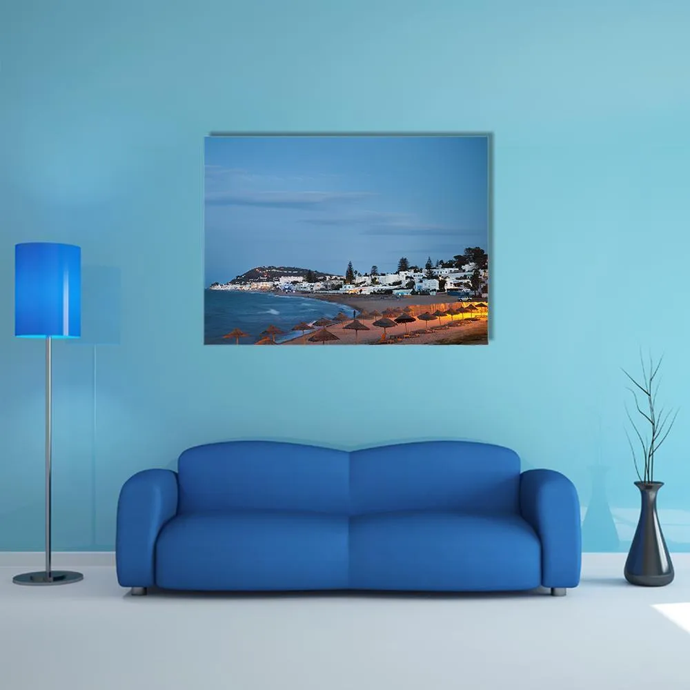 Beach In Gammarth Canvas Wall Art