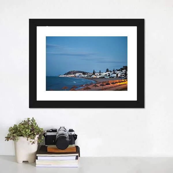 Beach In Gammarth Canvas Wall Art