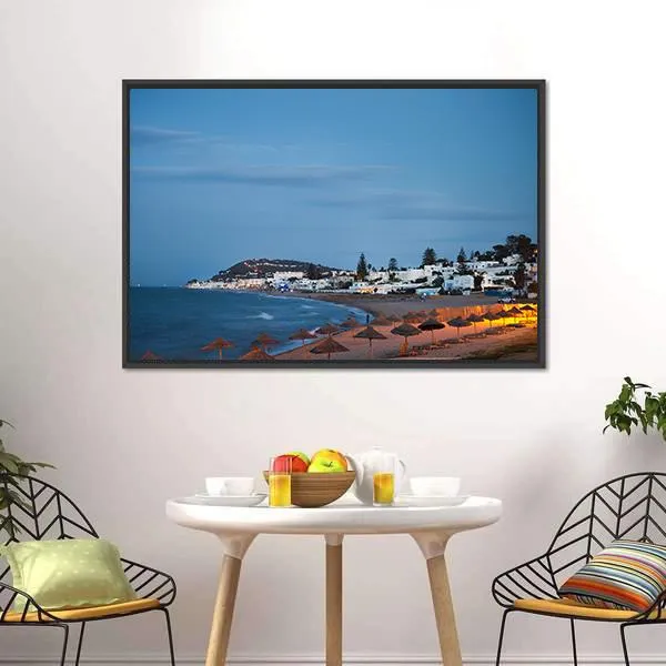 Beach In Gammarth Canvas Wall Art