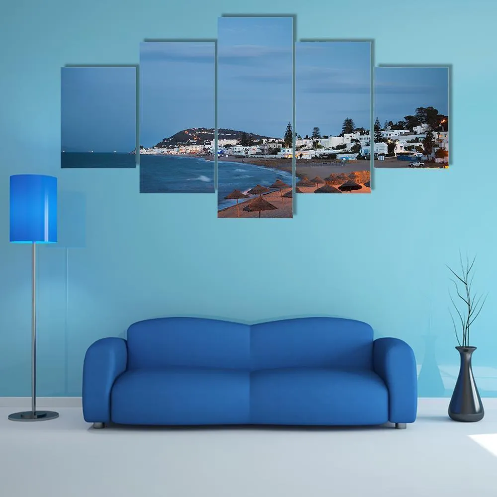 Beach In Gammarth Canvas Wall Art