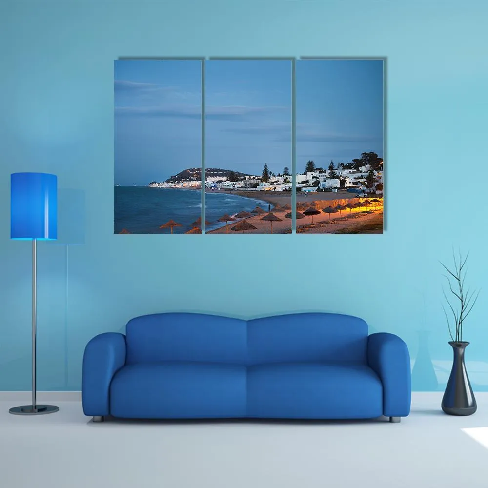 Beach In Gammarth Canvas Wall Art