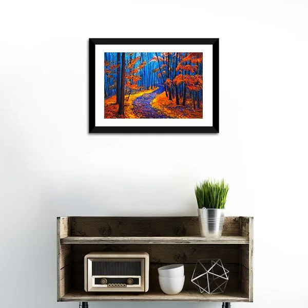 Beautiful Autumn Forest Pathway Canvas Wall Art