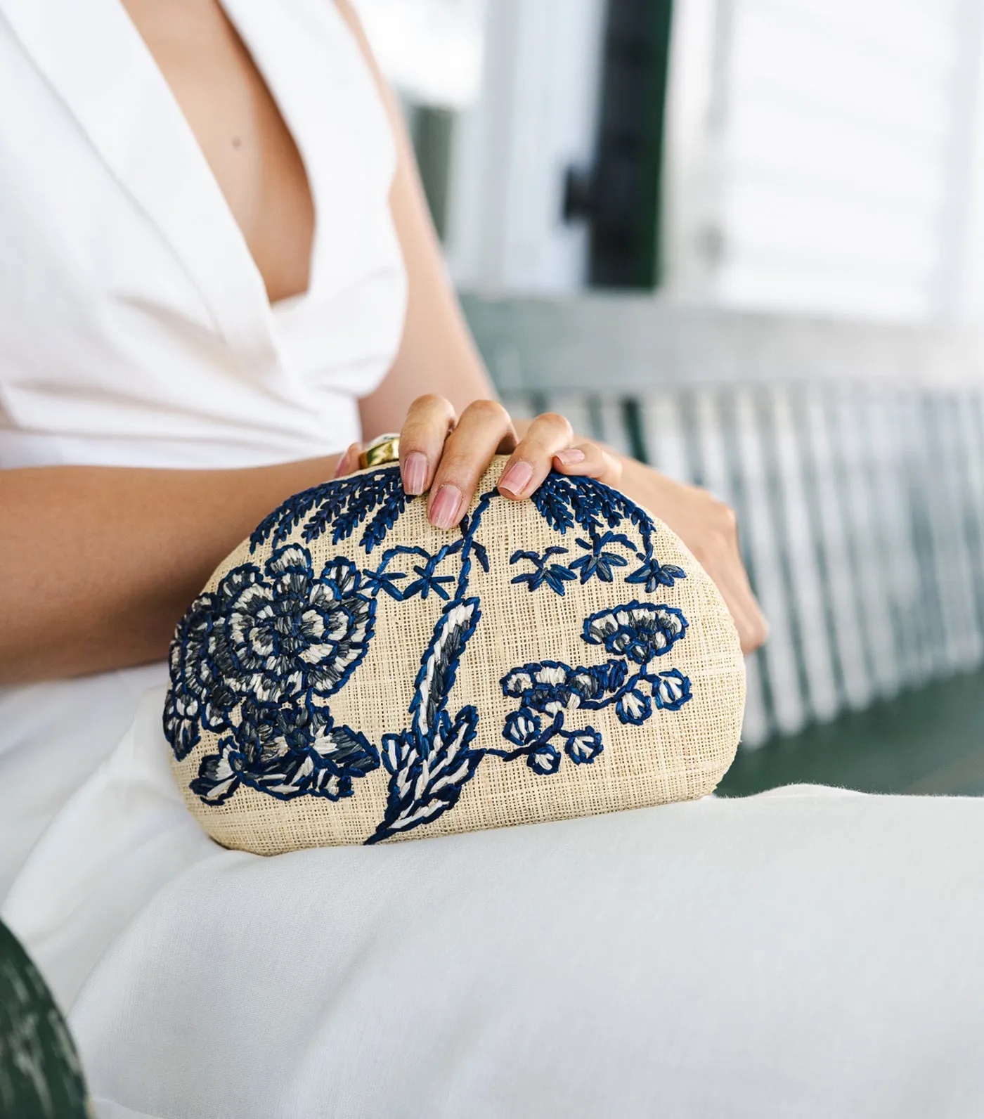 Berna Clutch Blue/White