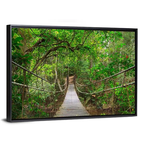 Bridge To The Jungle Canvas Wall Art