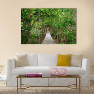 Bridge To The Jungle Canvas Wall Art