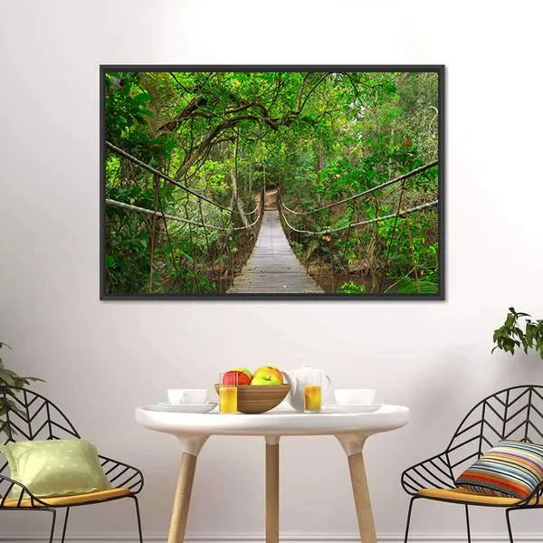 Bridge To The Jungle Canvas Wall Art