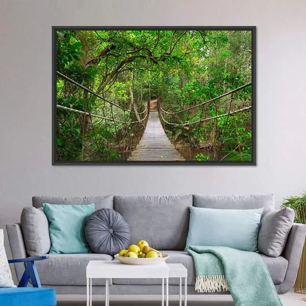 Bridge To The Jungle Canvas Wall Art