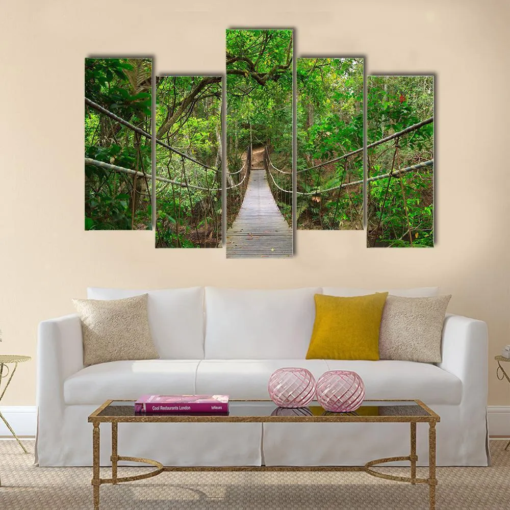 Bridge To The Jungle Canvas Wall Art