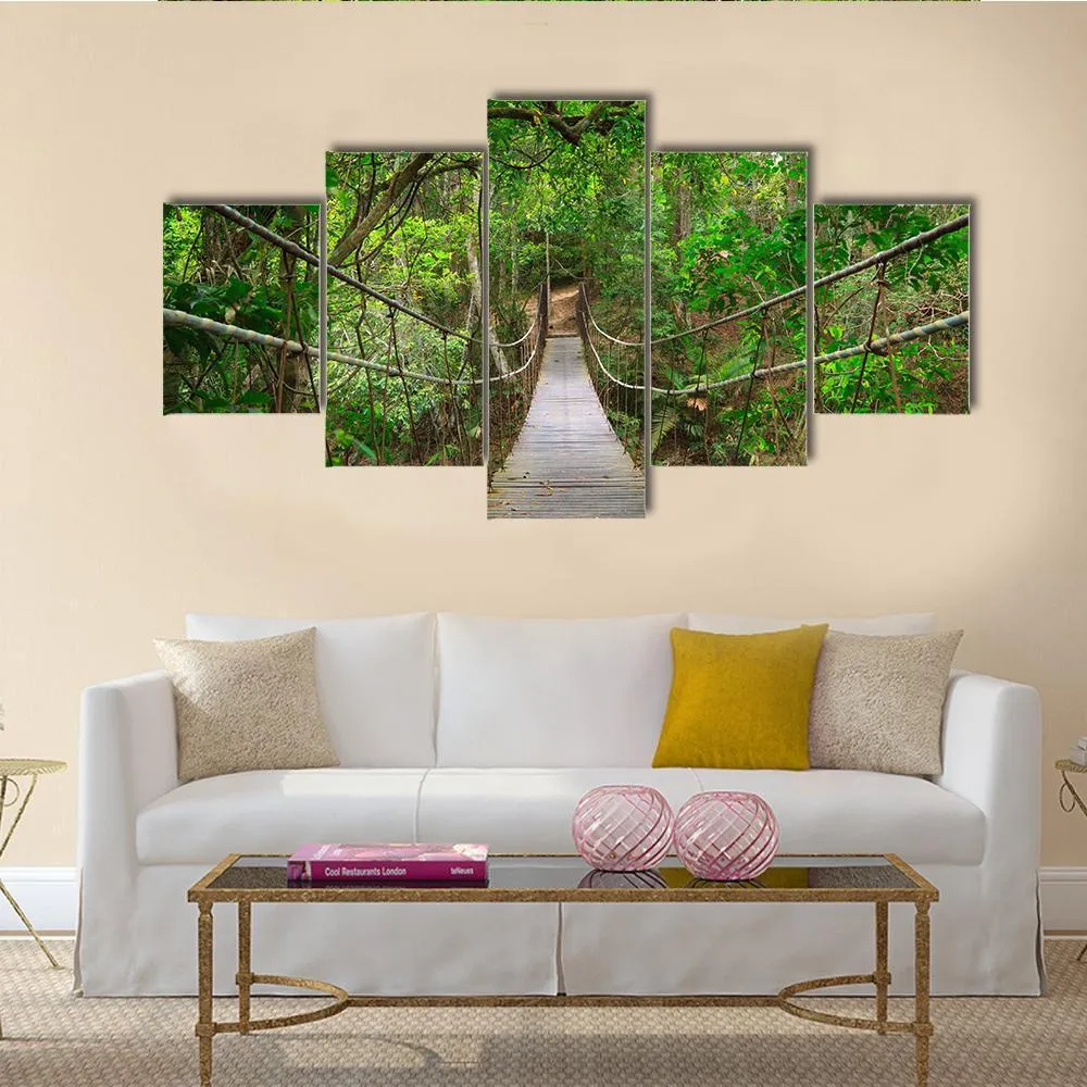 Bridge To The Jungle Canvas Wall Art