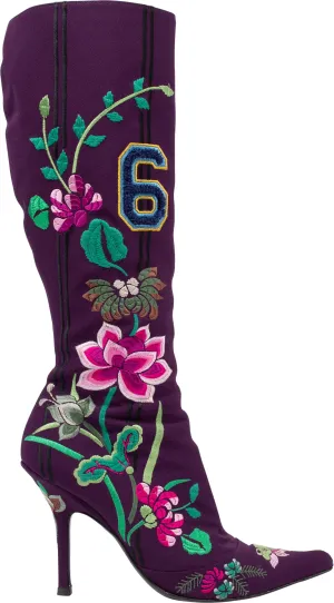 Christian Dior Embroidered Flowers 69 Boots