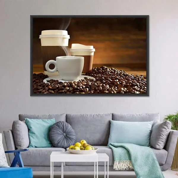 Cups Of Coffee Canvas Wall Art