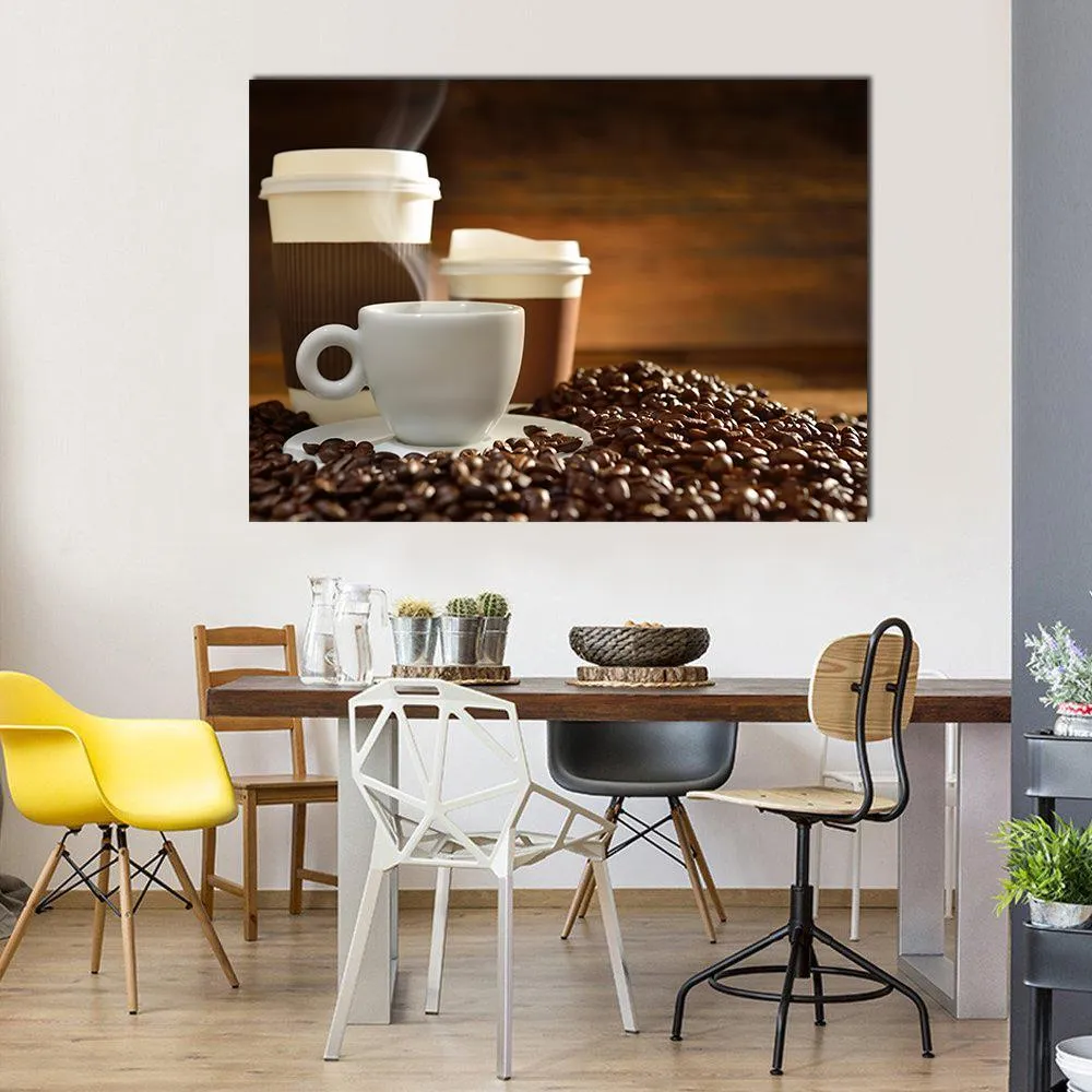 Cups Of Coffee Canvas Wall Art