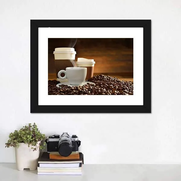 Cups Of Coffee Canvas Wall Art