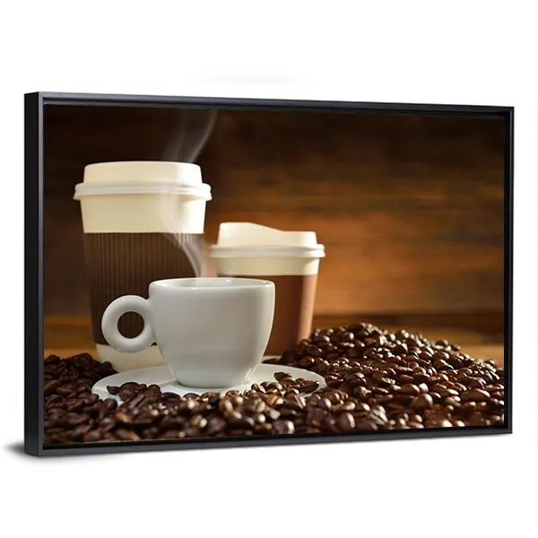 Cups Of Coffee Canvas Wall Art