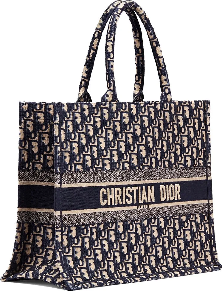 Dior Book Tote - Oblique Navy