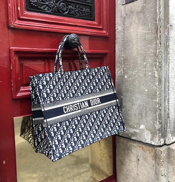 Dior Book Tote - Oblique Navy