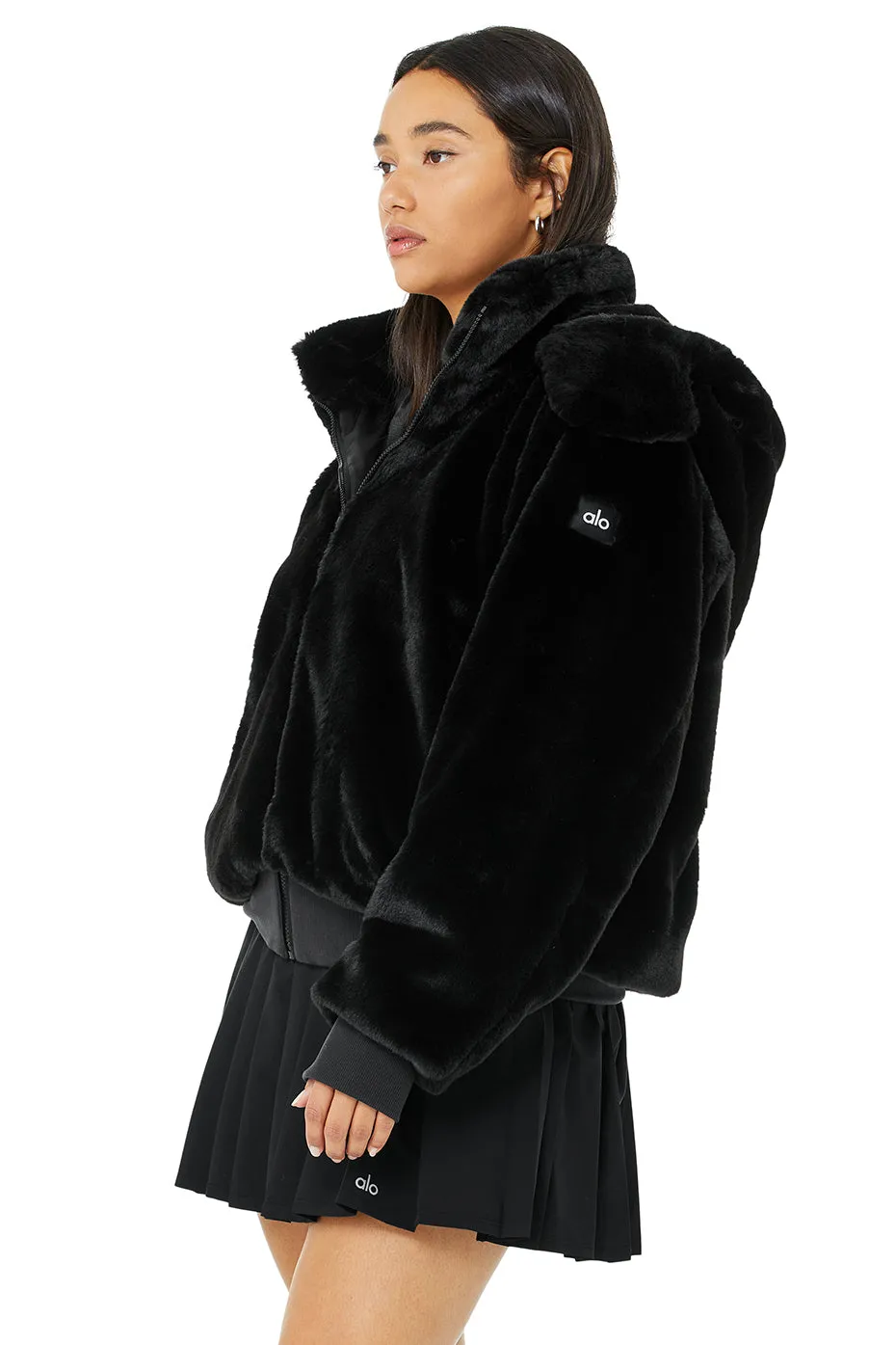 Faux Fur Foxy Jacket - Black