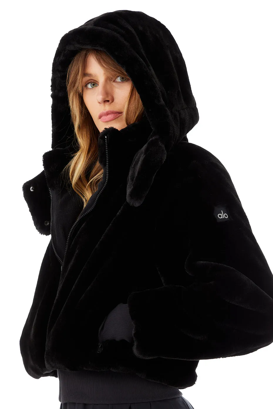 Faux Fur Foxy Jacket - Black