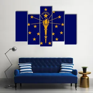 Flag Of Indiana Canvas Wall Art