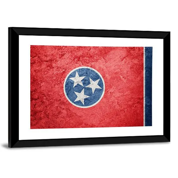 Grunge Tennessee Flag Canvas Wall Art