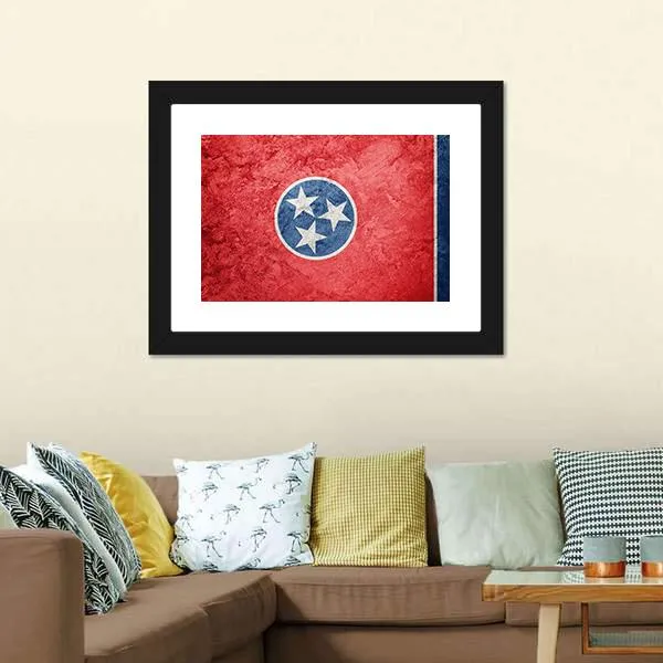 Grunge Tennessee Flag Canvas Wall Art