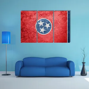 Grunge Tennessee Flag Canvas Wall Art