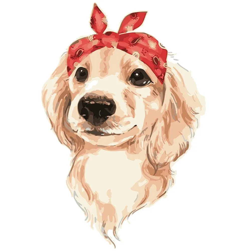 Headband Dog Paints - Paint by Numbers 40x50cm