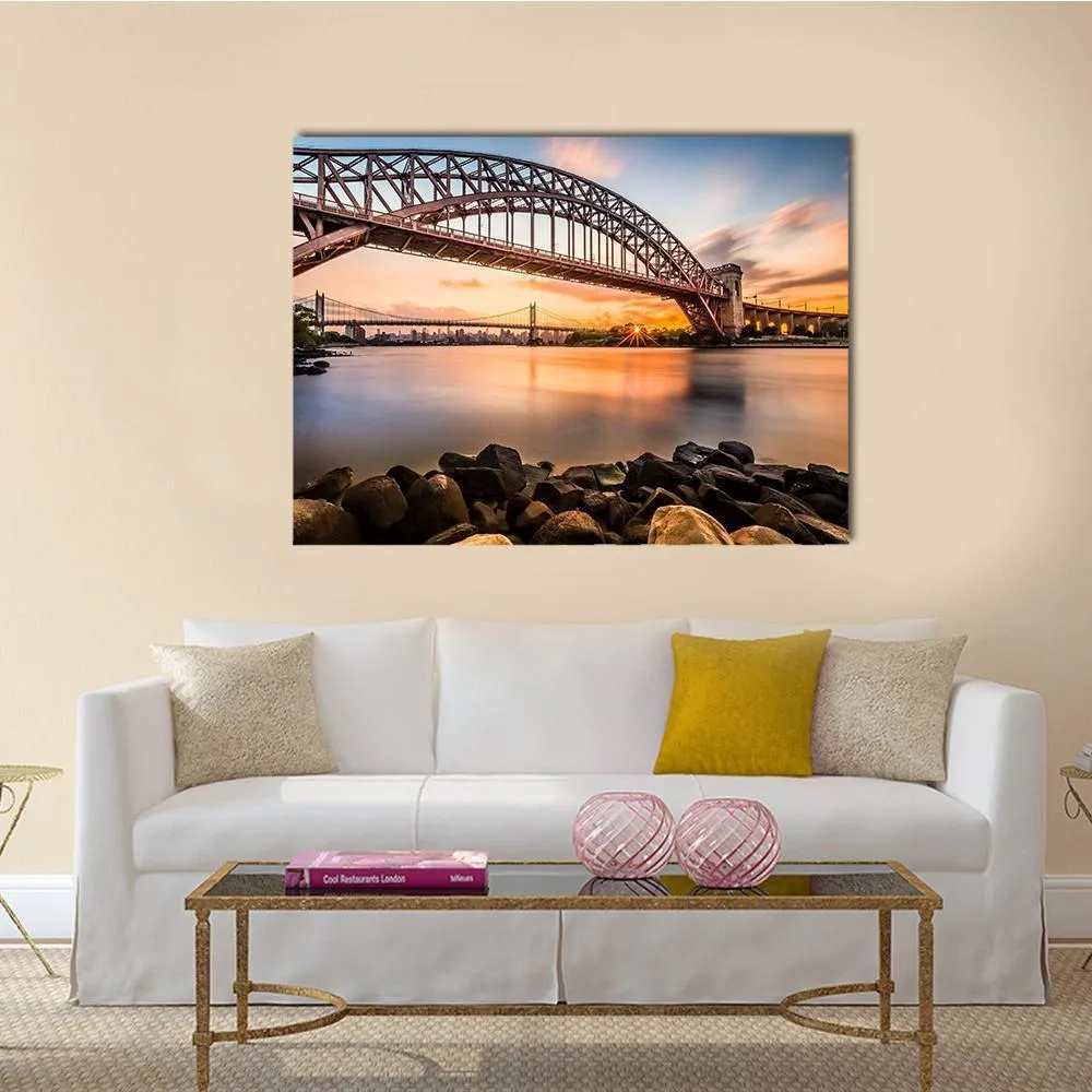 Hell Gate & Triboro Bridge Canvas Wall Art