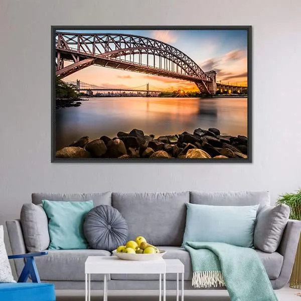 Hell Gate & Triboro Bridge Canvas Wall Art