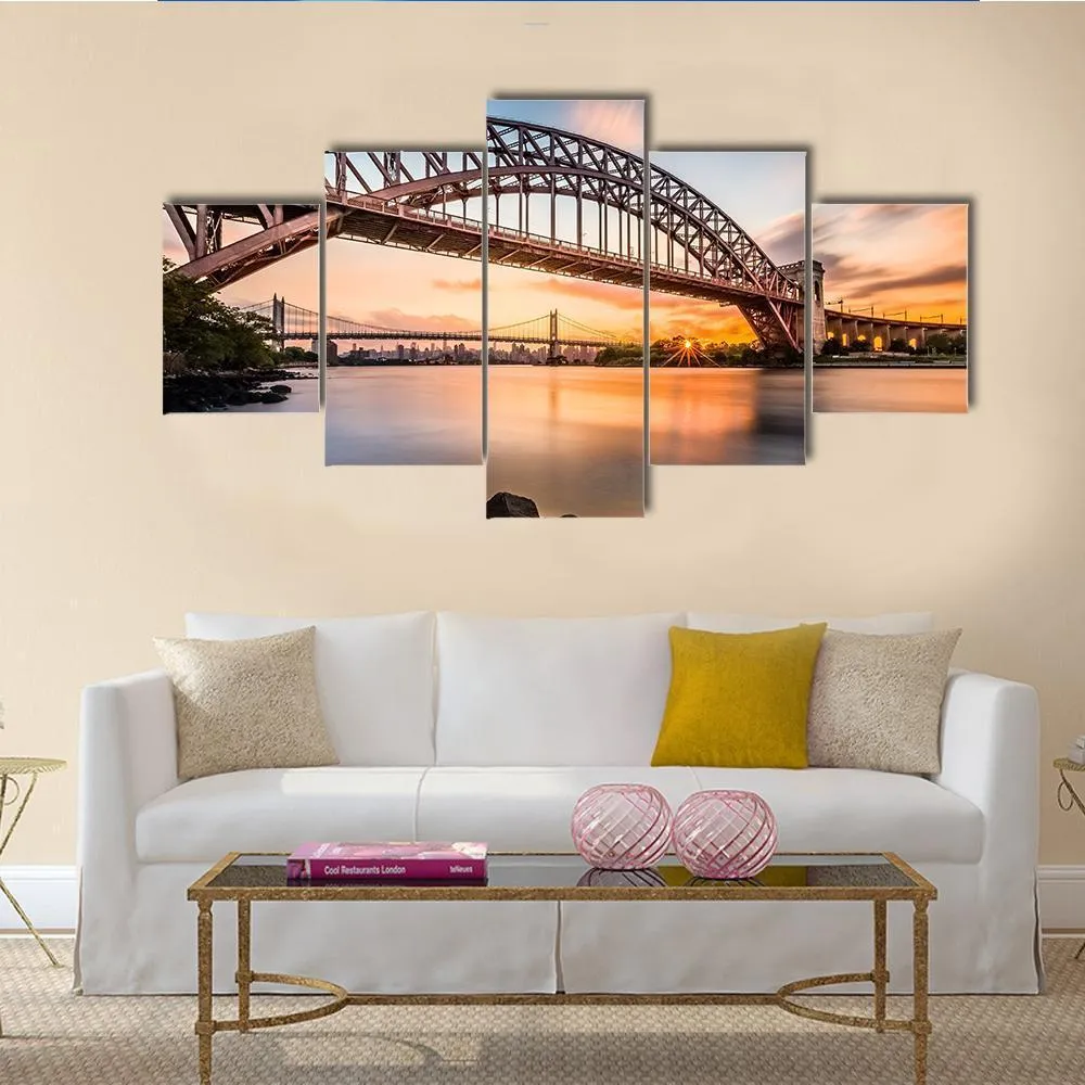 Hell Gate & Triboro Bridge Canvas Wall Art