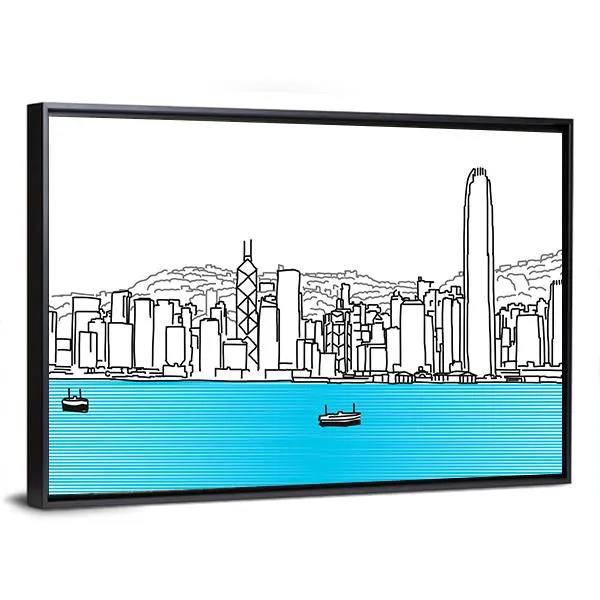 Hon Kong Skyline Canvas Wall Art