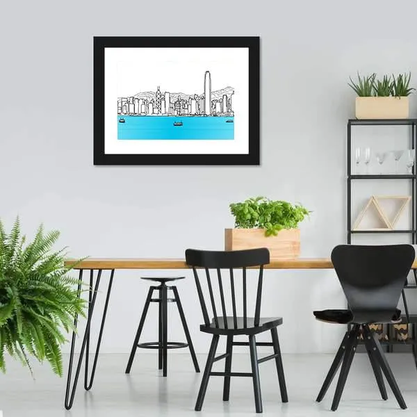 Hon Kong Skyline Canvas Wall Art