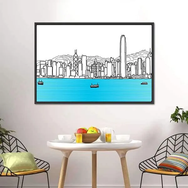 Hon Kong Skyline Canvas Wall Art