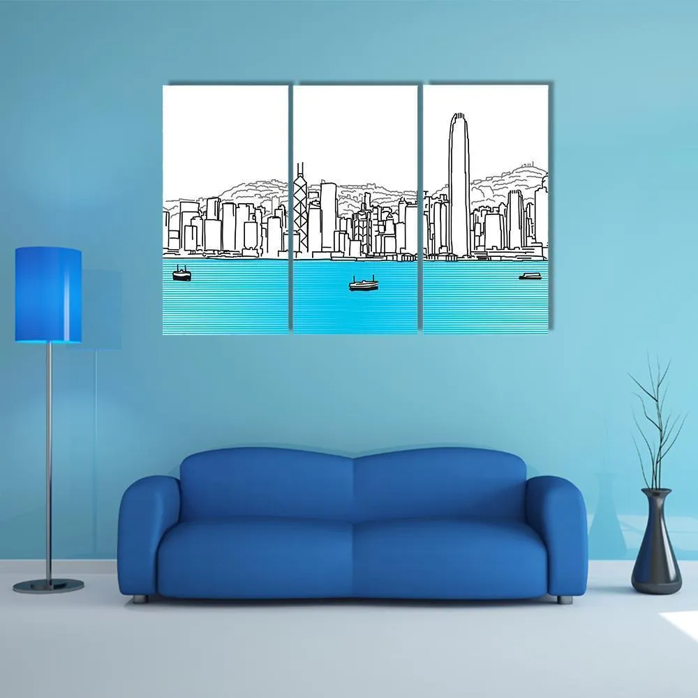 Hon Kong Skyline Canvas Wall Art