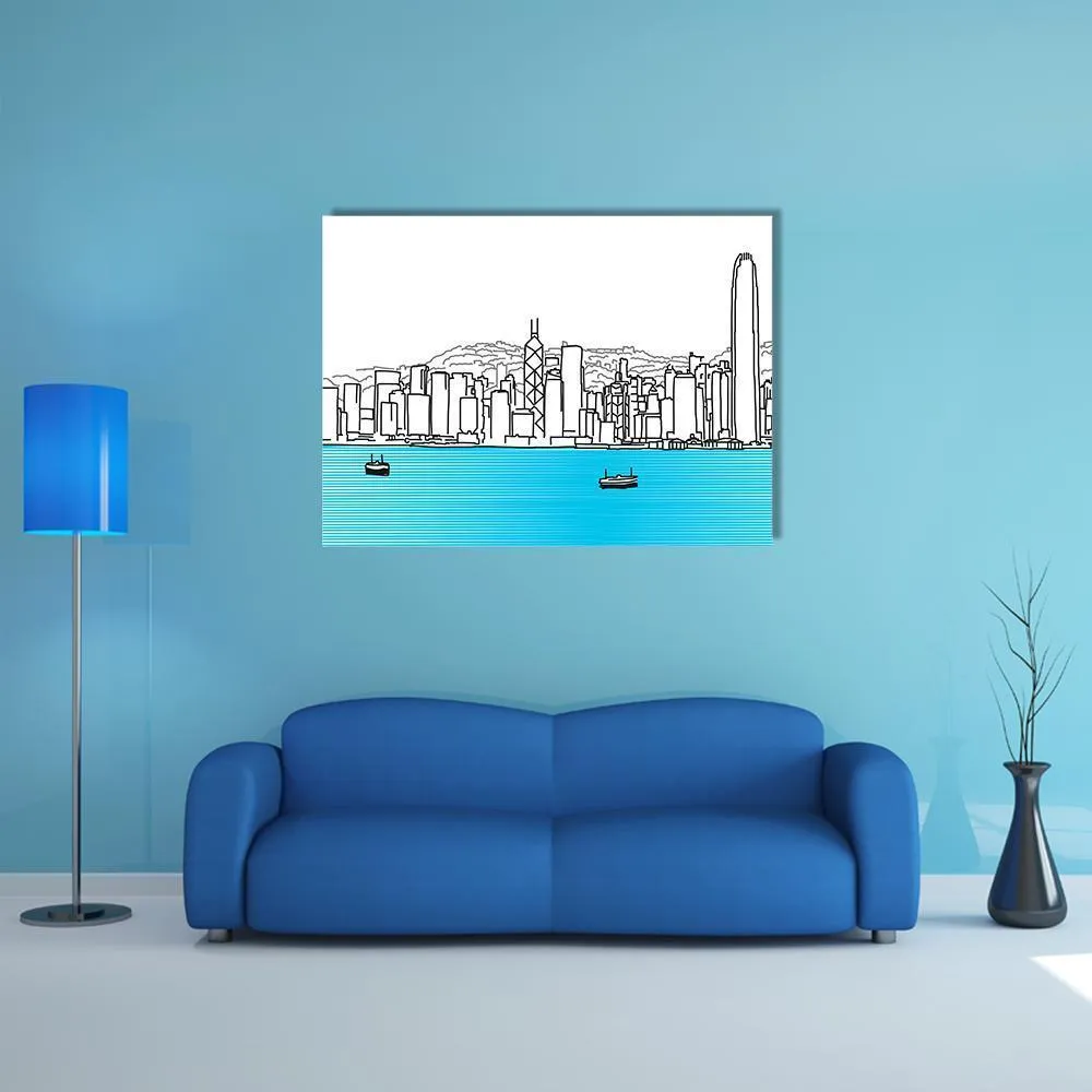 Hon Kong Skyline Canvas Wall Art