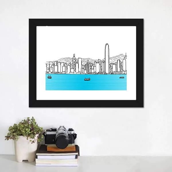 Hon Kong Skyline Canvas Wall Art