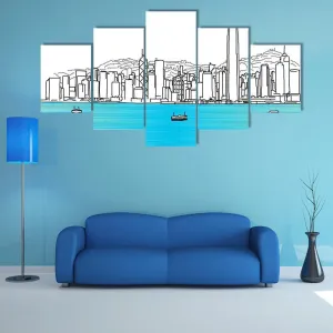 Hon Kong Skyline Canvas Wall Art