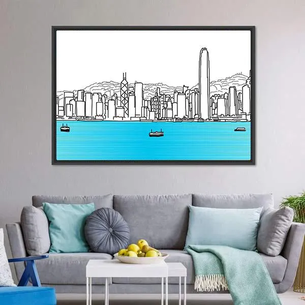 Hon Kong Skyline Canvas Wall Art