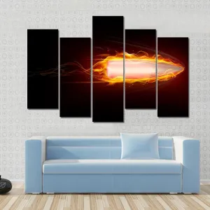 Illustration Of Fiery Bullet Canvas Wall Art