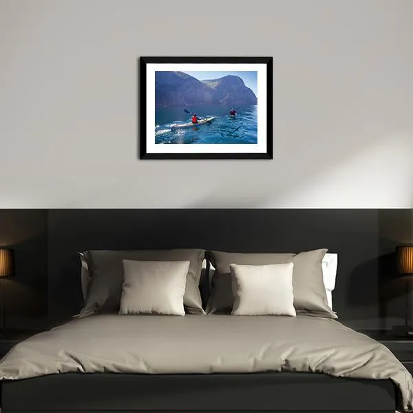 Kayaking In Sea Canvas Wall Art