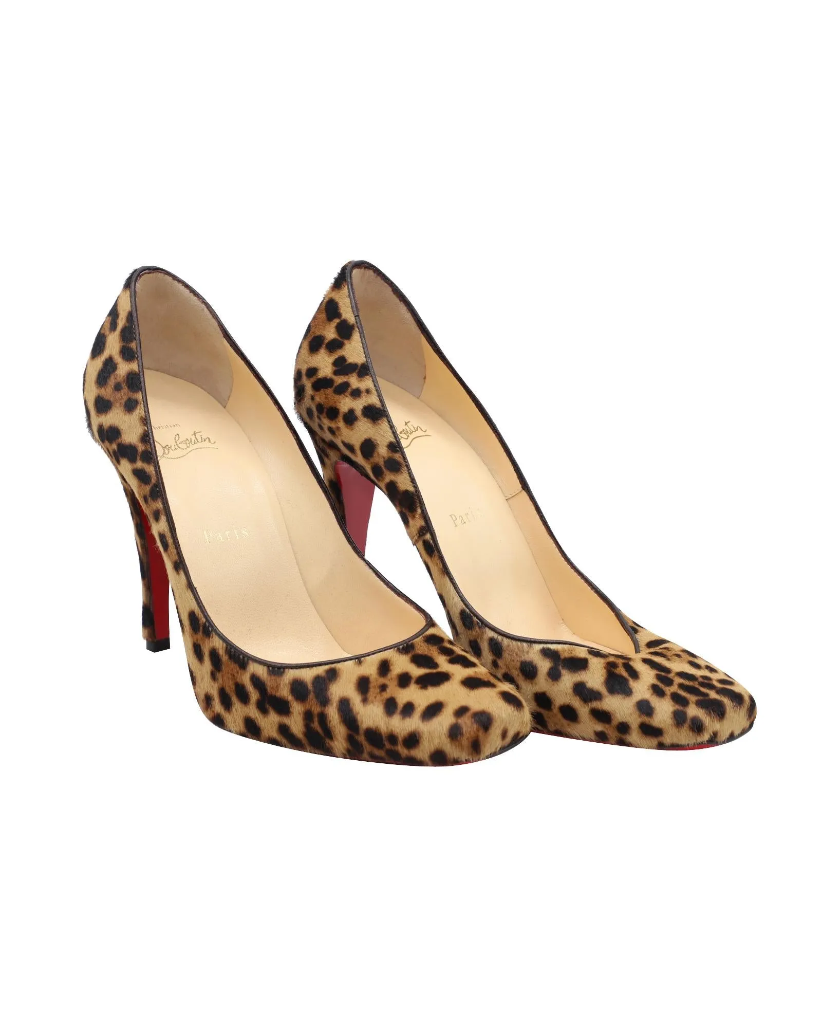 Leopard Print Pony Hair High Heel Pumps