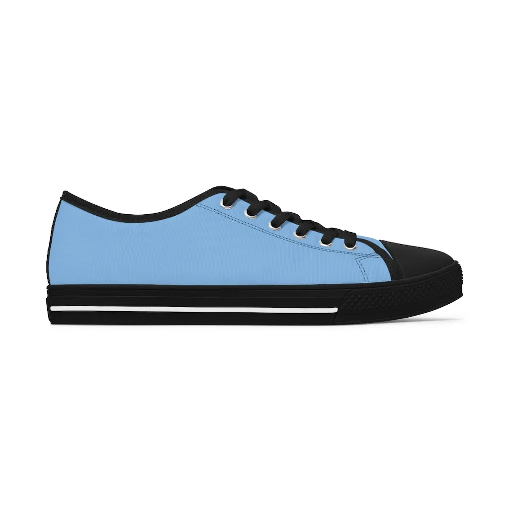 Light Blue Ladies' Sneakers, Solid Color Women's Low Top Sneakers Tennis Shoes (US Size: 5.5-12)