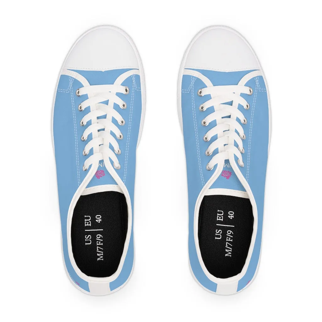 Light Blue Ladies' Sneakers, Solid Color Women's Low Top Sneakers Tennis Shoes (US Size: 5.5-12)